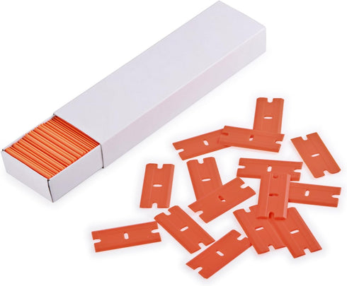 100 EHDIS Plastic Razor Blades PCS Double Edged Blade for Safety Glass Scraper and Plastic Razor Scraper Tool to Remove