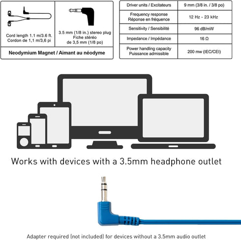 3.5mm RP-HJE120-AA Panasonic ErgoFit Wired Earbuds, Jack in-Ear Headphones with Dynamic Crystal-Clear Sound and Soft