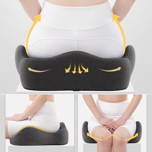 Generic Lumbar Support Pillow, Ergonomic Design Orthopedic Backrest for Back Pain Relief Memory Foam Back Support