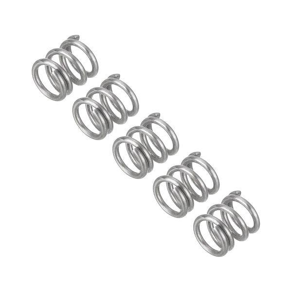 uxcell 5Pcs Compression Spring, 0.028" Wire Diameter, 0.2" OD, 0.2" Free Length, 304 Stainless Steel, Silver