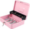 xydled Cash Box with Money Tray and Key Lock,Tiered, Cantilever Design,4 Bill
