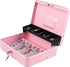 xydled Cash Box with Money Tray and Key Lock,Tiered, Cantilever Design,4 Bill