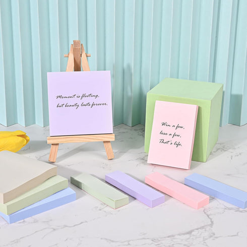 BAYTORY 6 Pads Pastel Sticky Notes, 3 x 3 Inch, 3 x 2 Inch, Colorful Self-Stick Notes for Office School Home Study