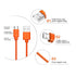 Fast Wall Charger with Charging Cable Cord Orange & Replacement Ring Doorbell Screwdriver Blue Screw Kit