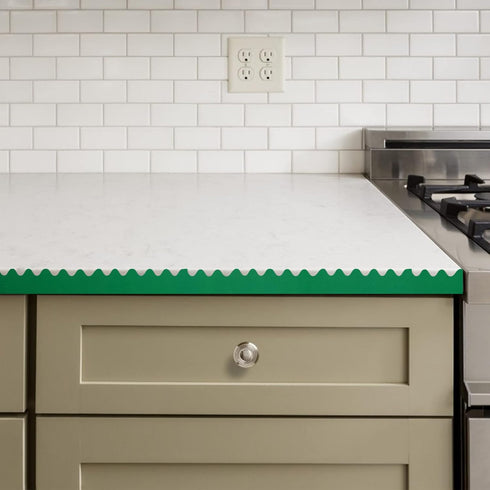 Chalkboard Border 16Ft Bulletin Board Borders, Green Scalloped Rolled Border Trim for Classroom Décor