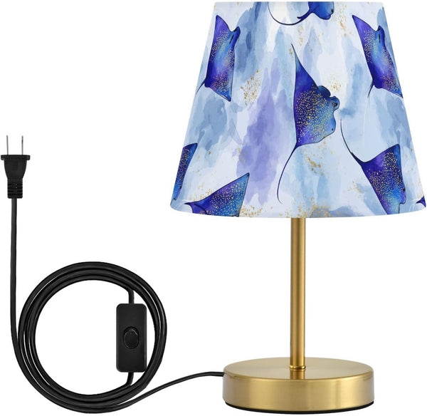 Yasala Table Lamp Stingray Blue Watercolor LED Night Light Minimalist Bedroom Reading Dorm