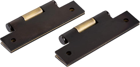 Antique Brass "H" Type Cabinet Door Hinges | 2 1/2" x 1 5/8" | Pack of 2 Flush Mount Furniture Hardware