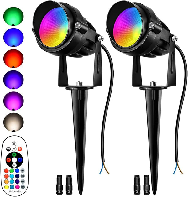 RGBW Low Voltage Landscape Lights, 16 Color Changing Outdoor Landscape Lighting with