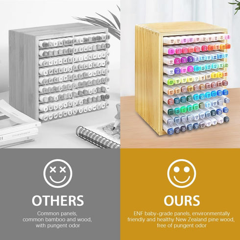 VTOINKK organizer100 wooden bamboo marker storage - marker holder for desk, alcohol marker storage and markers
