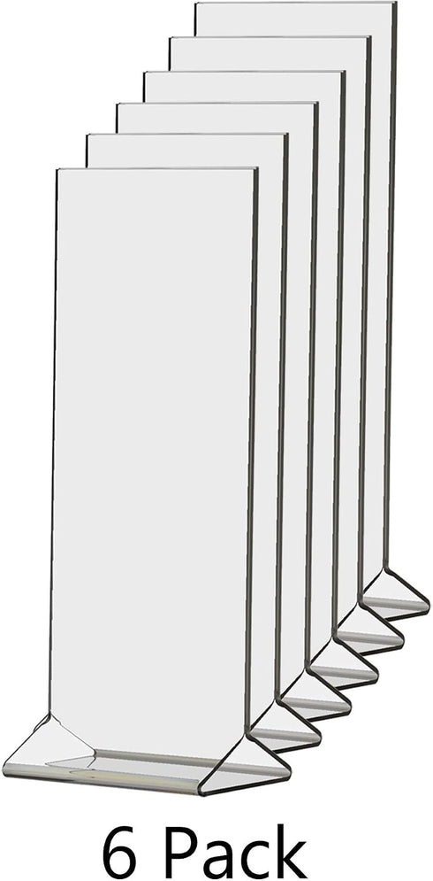 6 Pack 4 9 Inch Counter Marketing Holders Rack Card Frame Sign Holder x Double Sided Clear Acrylic Vertical Literature