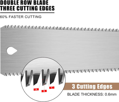 Japanese Hand Saw, 6 Inch Flush Cut Saw Double-sided Fine Teeth Wood Pull Saw for Hardwood & Softwood Woodworking Trim (15/17TPI) by WBJKZJD