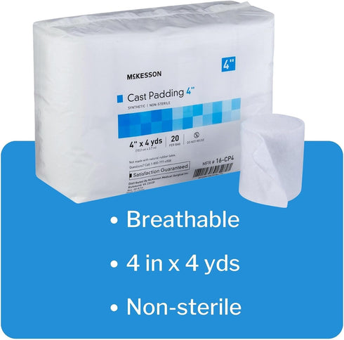 4 4 20 Count, 1 Pack McKesson Cast Padding, Non-Sterile, Polyester, in x yds