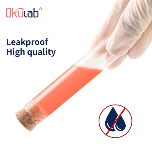 Glass Test Tubes Bulk 50pcs, 16ml 20x100mm with Cork and Brush for Laboratory Use