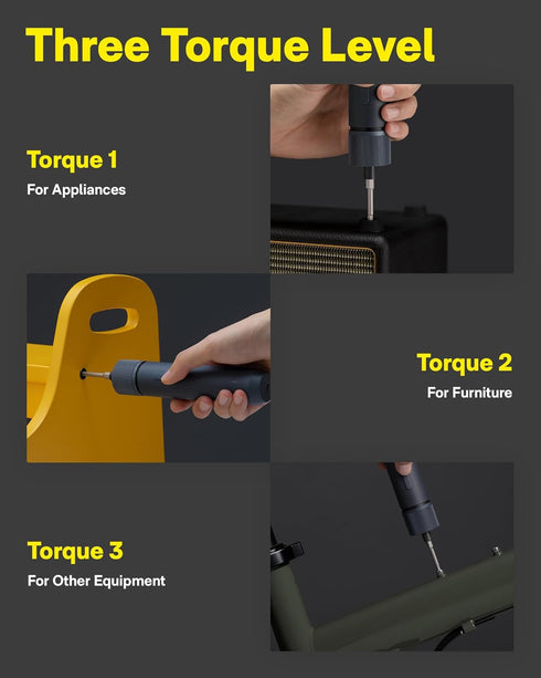 25-Piece 1/4'' 1500mAh HOTO Upgraded Electric Screwdriver Kit, Hex, Magnetic Lid, Rechargeable Cordless Screwdriver