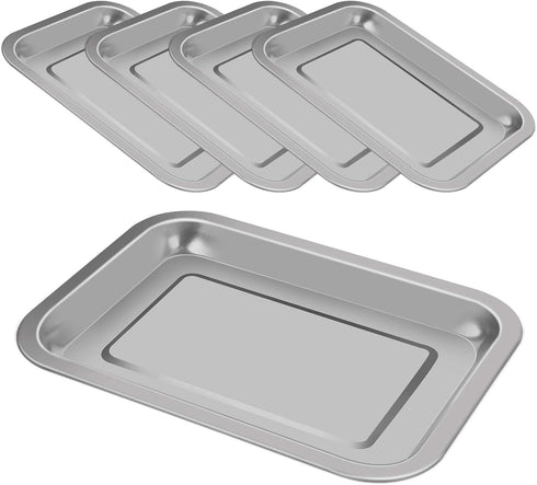 5-Pack Stainless Steel Surgical Tray, Medical Tray for Dental Procedure Lab Instruments, Tattoo Tool Organizer