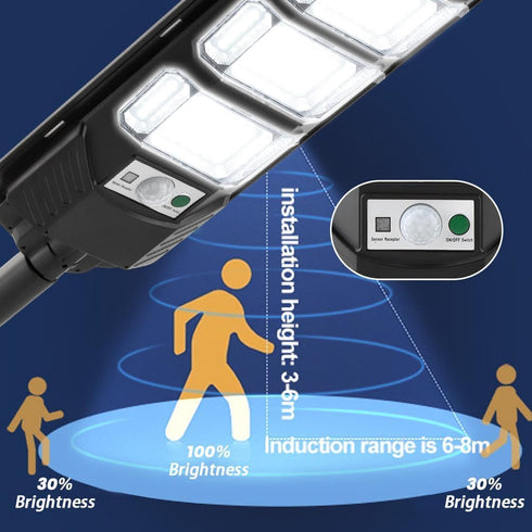 6500K Solar Street Lights Outdoor Waterproof, Solar Lights Dusk to Dawn Solar Security Flood Lights Motion Sensor