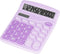 Cute Purple Desktop Calculator with Big Buttons, Dual Power Source, Large Display Screen for Office and Students, Purple