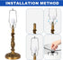 7" 8" 9" 10" 1/8 E14, E26, E27 Lamp Shade Harp Holder Kits Adjustable fit for Standard IP, Lamp Harp Saddle with Lamps