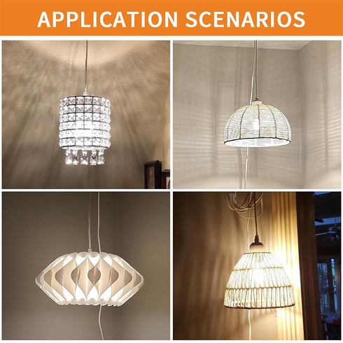 16Ft E26/E27 (whyui3) Plug in Light Socket,Pendant Light Cord Lamp Kit, Pendant Light Cord Kit Light Socket Hanging