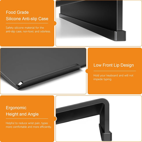 Beego Ergonomic Computer Keyboard Stand - Black Acrylic Keyboard Riser Tilted Keyboard Holder Keyboard Tray with Black