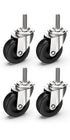 Caster Wheels 3 Inch with No Brake - 3/8" -16 x 1-1/2" Threaded Swivel Casters Set of 4 Heavy Duty