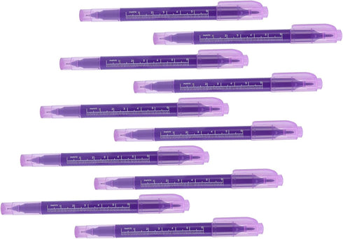 10 Set Dioche Skin Marker Pen Double Headed Ultra Fine Tip Quick Drying Ink Eraseable Brow Mapping Pen with Ruler