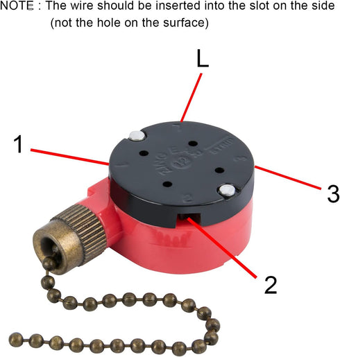 ZE-208s Ceiling Fan Switch - 3 Speed 4 Wire Pull Chain Switch, Replacement Part for Ceiling Fan Appliances (Bronze