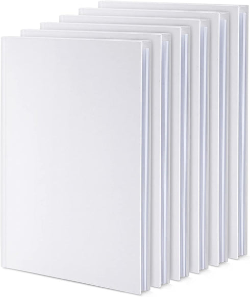 Paper Junkie 6 Pack Blank Hardcover Books, 6 x 8-inch, 18 Sheets Each for Kids to Write Stories, Scrapbook and Journal