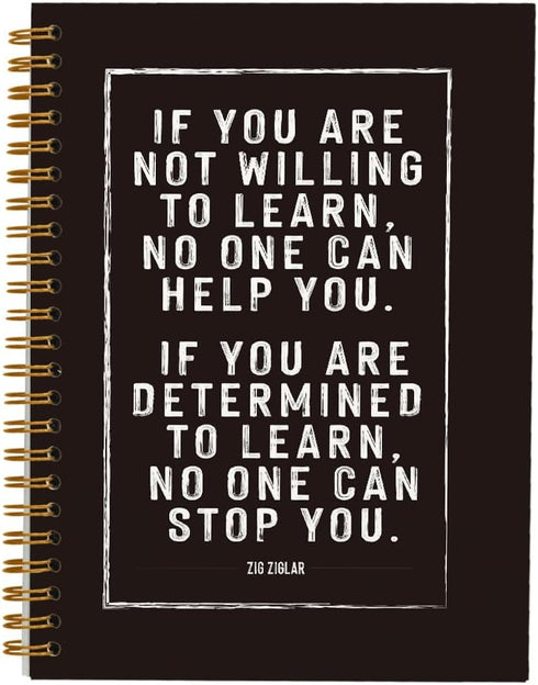 ZIG ZIGLAR Quote Lined Hardcover College Ruled Spiral Notebook Journal for Work Notes, Journaling 5.5×8.3 Inch,