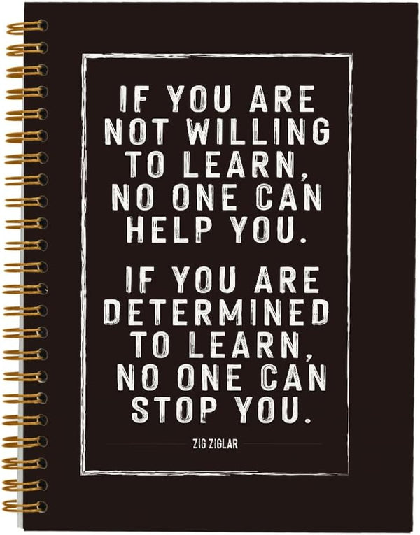 ZIG ZIGLAR Quote Lined Hardcover College Ruled Spiral Notebook Journal for Work Notes, Journaling 5.5×8.3 Inch,