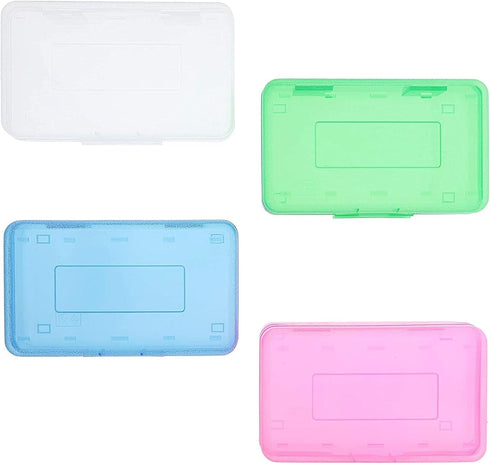 Juvale 4-Pack Large Capacity Plastic Pencil Boxes, Colorful Clear Stackable Cases for School Pens, Markers, Crayons,