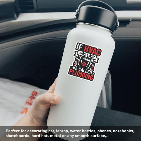 (3Pcs) HVAC Technician Stickers: Heating Ventilation Air Conditioning Tech Stickers for Hard Hats and Laptops