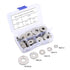 100Pcs Flat Penny Washers, 5 Sizes Stainless Steel Large OD M4, M5, M6, M8, M10 Flat Repair Washers for Screws