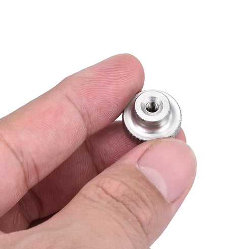 uxcell M4-0.7 Knurled Thumb Nuts, 20Pcs 304 Stainless Steel High Head Locking Nuts, Silver