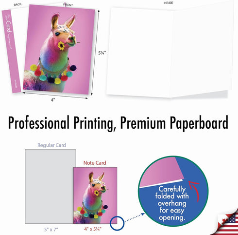 The Best Card Company Assorted Blank Greeting Card Box Set, 20 Cards + Envelopes, 10 Unique Designs, Colorful Creatures