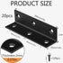LOSYHU 20 3.94 0.98 100 MM 4 Inch PCS Black Steel Corner Brackets x L Shaped Metal Angle Bracket with Screws, Heavy