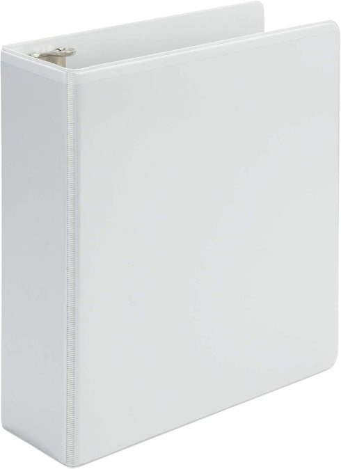 Samsill Economy 2 Inch Mini 3 Ring Binder, Round Ring Binder, Non-Stick Customizable Cover, White, USA Made