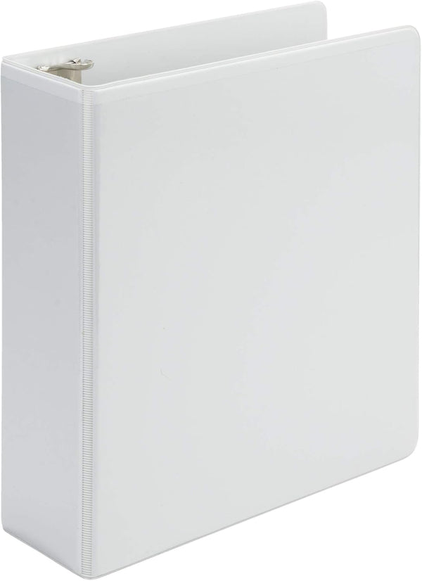 Samsill Economy 2 Inch Mini 3 Ring Binder, Round Ring Binder, Non-Stick Customizable Cover, White, USA Made