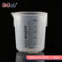 4 Pcs Autoclavable Plastic Beaker Set, 500ml (16.9oz) Black Graduated Beakers with Dump Spout and Stacked Side Ribs,