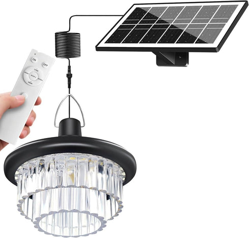 HOMEAN Solar Shed Light Otudoor - Solar Pendant Light Indoor Outdoor with 222
