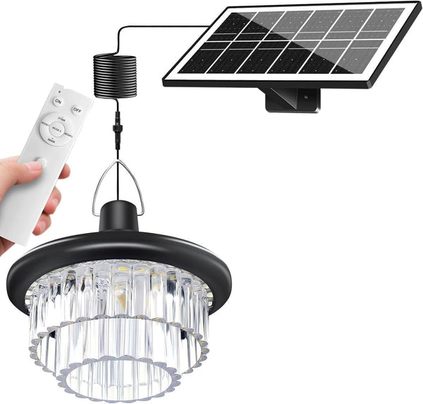 HOMEAN Solar Shed Light Otudoor - Solar Pendant Light Indoor Outdoor with 222