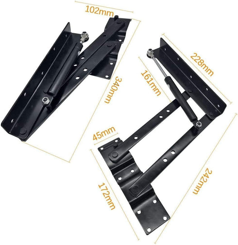 2pcs Folding Lift up Top Coffee Table Lifting Frame Desk Mechanism Hardware Fitting Hinge Spring Standing Rack Hinge