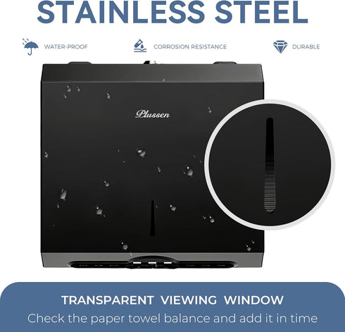 Commercial Paper Towel Dispenser Wall Mount - Heavy Duty Stainless Steel Multifold Paper Towel Dispenser for Bathroom
