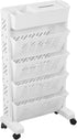 Small Bookshelf Mobile Bookcase, Home Tiered Storage Shelf Carts with Wheels, Rolling Storage Cart (5 Layer)