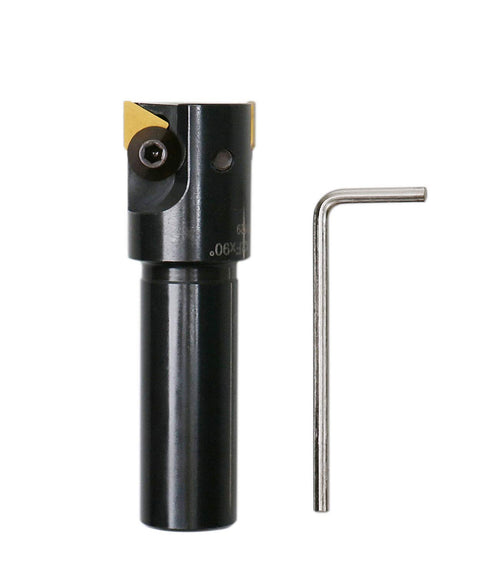 Accusize Industrial Tools Indexable End Mill with 2 Pcs TPG22 Carbide Inserts, 1'' Cutting Diameter