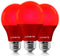LUXRITE A19 LED Red Light Bulbs, 60W Equivalent, Non-Dimmable, E26 Base, Indoor Outdoor, 3 Pack