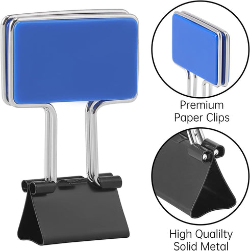 Rectangle Medium Paper Clips, Easy Grip, Assorted Color, 8 Pcs/Set, Office Supplies