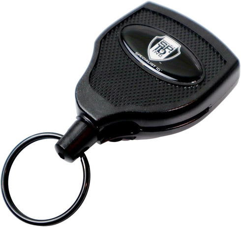 Specialist ID 2 Pack - SUPER Heavy Duty Retractable Keychain, 8oz or 10 Keys with 48” Kevlar Lanyard (Black)
