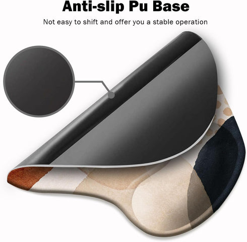 DOOKE Ergonomic Mouse Pad with Wrist Support and Coaster, Non-Slip PU Base for Home Office Working