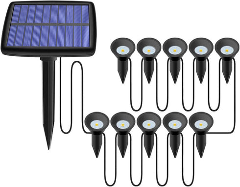 SH-RuiDu Solar Pathway Ground Lights 10 LED Solar String Ground Lights Solar Powered